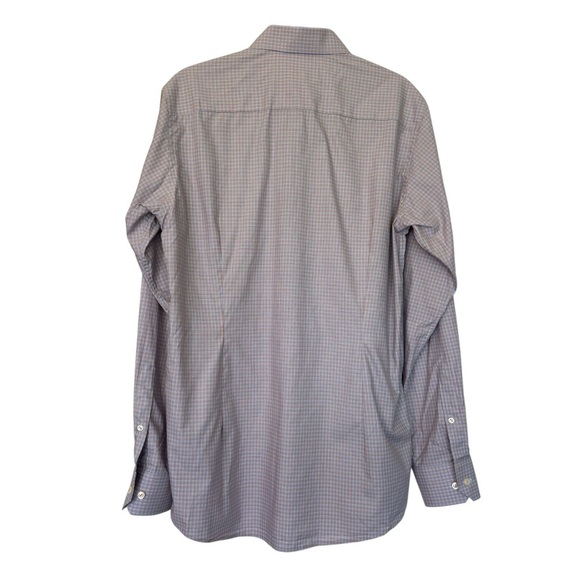 Eton Checkered Plaid Button Down Dress Shirt Orange & Blue - Picture 2 of 4